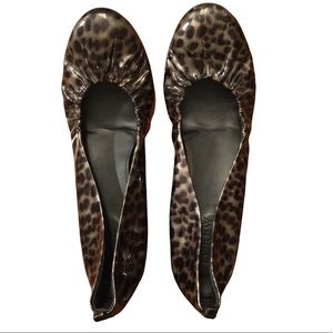 J. Crew Tortoise Cece Patent Leather Ballet Flat Size 7 Snow Leopard